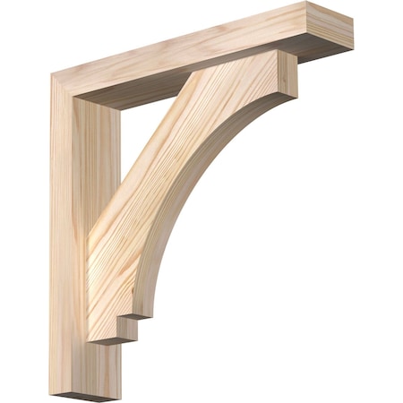 Ekena Millwork Imperial Block Smooth Bracket w/ Offset Brace, Douglas Fir, 3 1/2"W x 16"D x 16"H BKT0402X16X16IMP05SDF